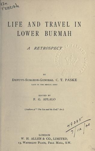Life and travel in lower Burmah