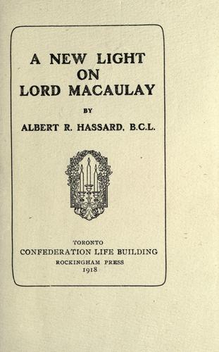 A new light on Lord Macaulay