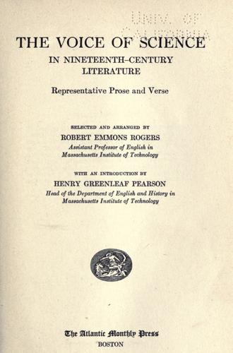 The voice of science in nineteenth-century literature