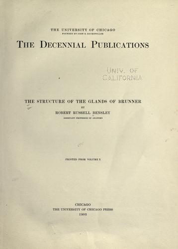 The structure of the glands of Brunner