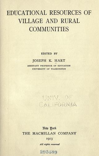 Educational resources of village and rural communities