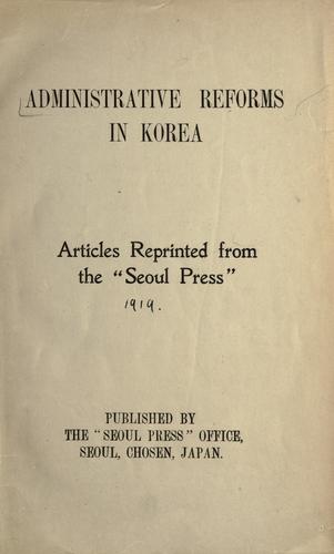 Administrative reforms in Korea