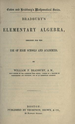 Bradbury's elementary algebra