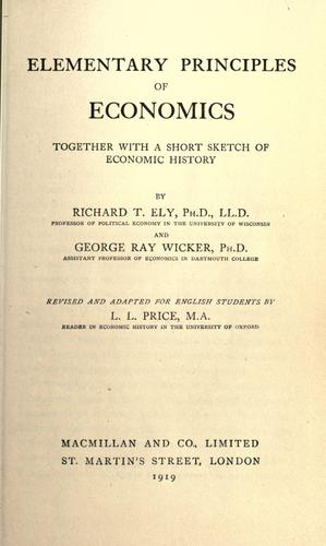 Elementary principles of economics