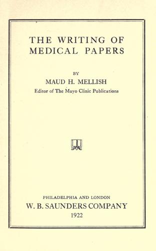 The writing of medical papers