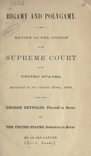 Bigamy and polygamy