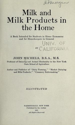 Milk and milk products in the home