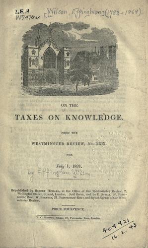 On the taxes on knowledge ..
