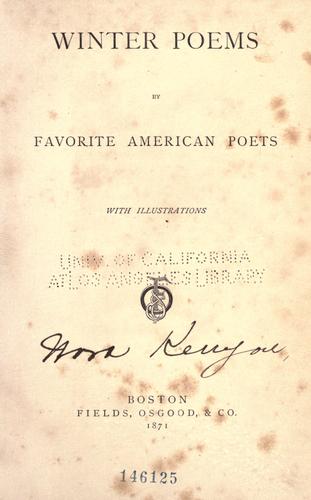 Winter poems by favorite American poets ...