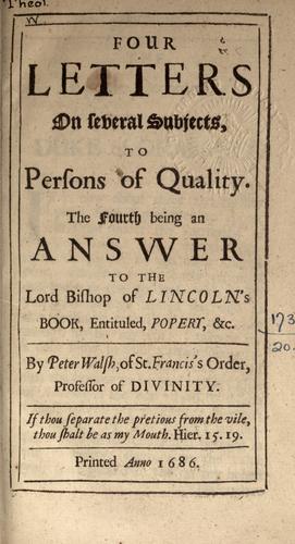 Four letters on several subjects