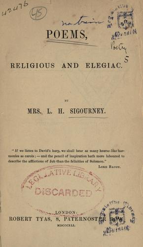 Poems, religious, and elegiac