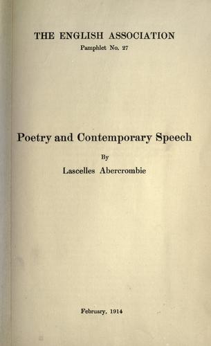 Poetry and contemporary speech