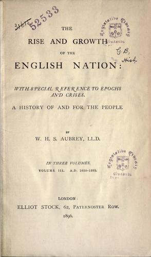 The rise and growth of the English nation