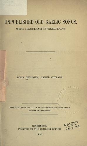 Unpublished old Gaelic songs