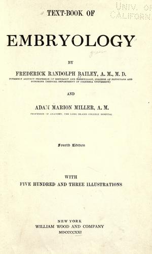 Text-book of embryology