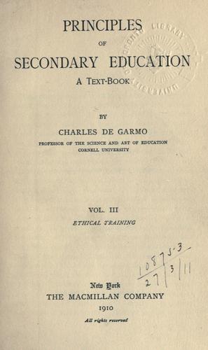 Principles of secondary education