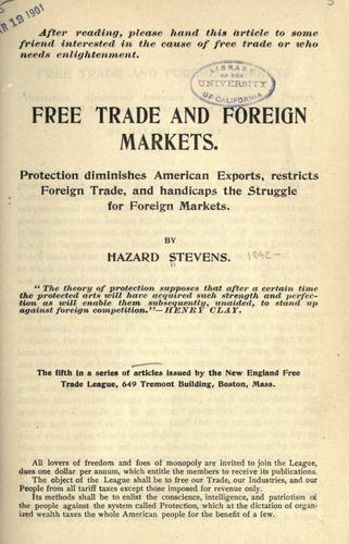 Free trade and foreign markets ..