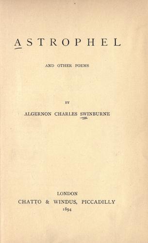 Astrophel and other poems