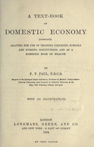 A text-book of domestic economy (complete)