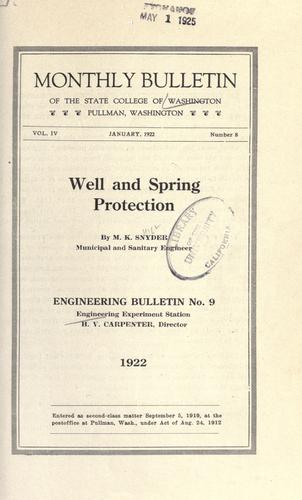 Well and spring protection