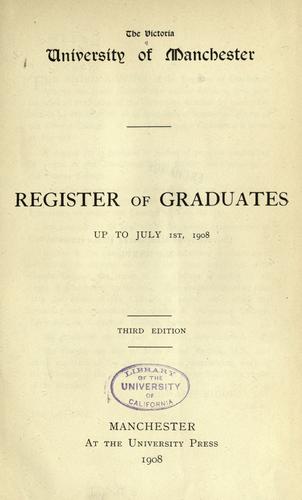 The Victoria university of Manchester