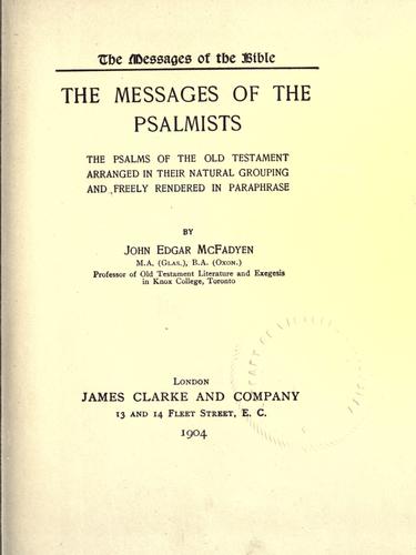 The messages of the Psalmists