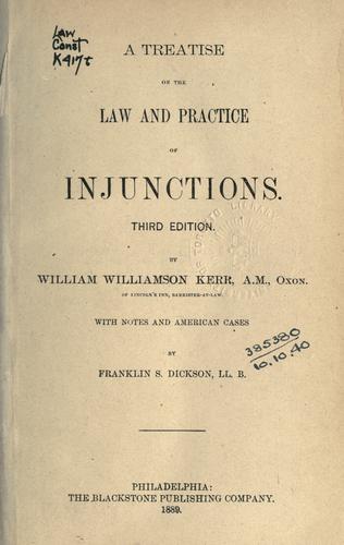 A treatise on the law and practice of injunctions