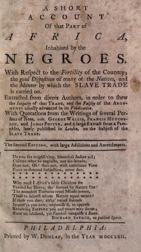 A short account of that part of Africa, inhabited by the Negroes