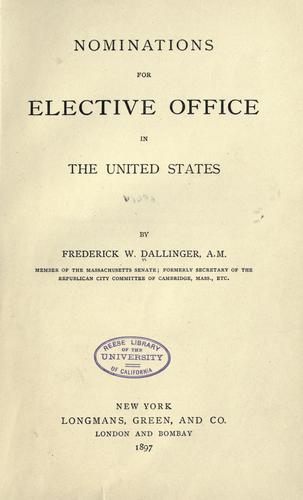 Nominations for elective office in the United States