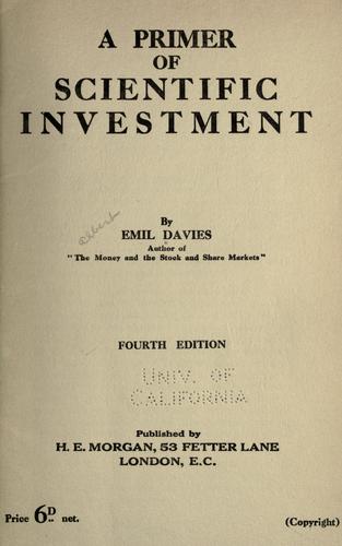 A primer of scientific investment
