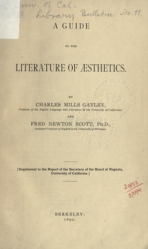 A guide to the literature of aesthetics