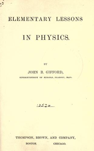 Elementary lessons in physics