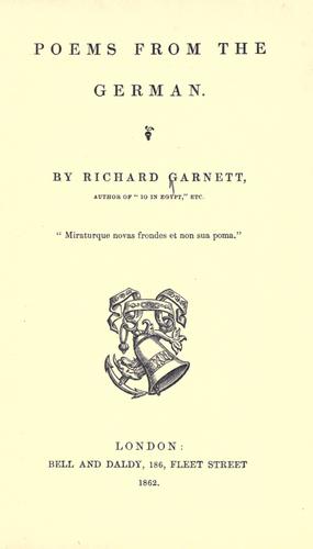 Poems from the German
