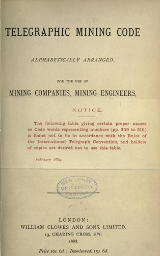 Telegraphic mining code