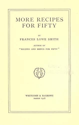 More recipes for fifty