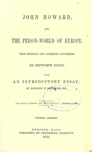John Howard, and the prison-world of Europe