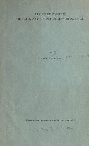 Review of Coester's "The literary history of Spanish America"