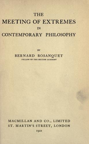 The meetings of extremes in contemporary philosophy
