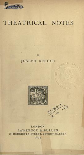 Theatrical notes