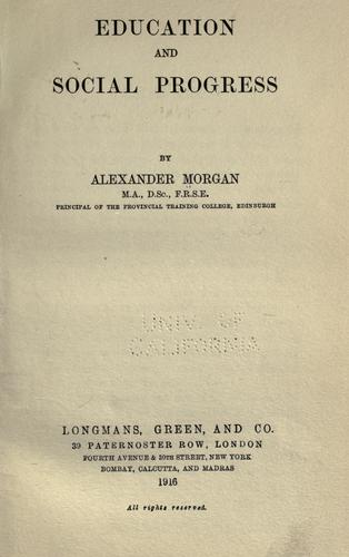 Education and social progress