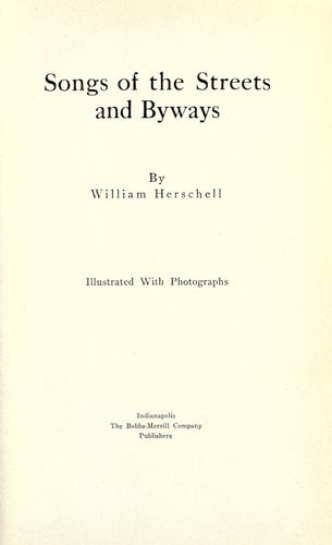 Songs of the streets and byways