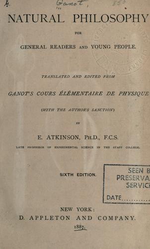 Natural philosophy for general readers and young people