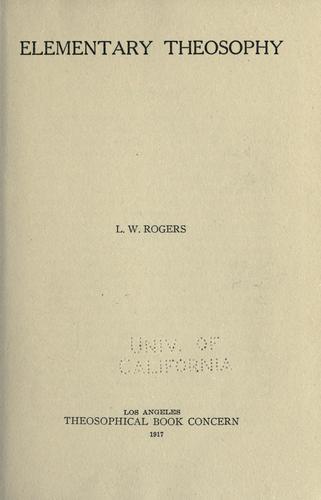 Elementary theosophy