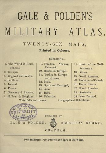 Gale & Polden's military atlas ..