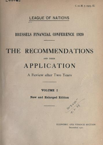 Brussels Financial Conference, 1920