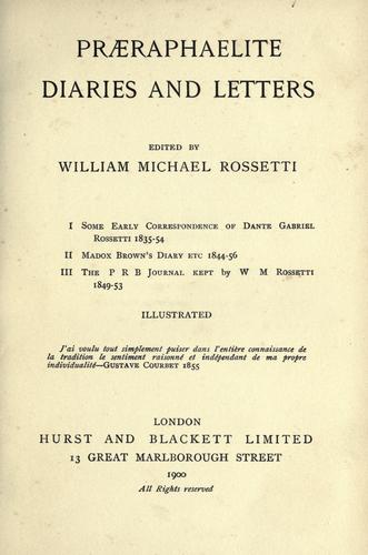 Praeraphaelite diaries and letters