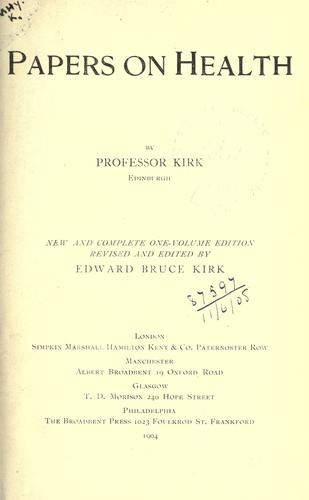 Papers on health