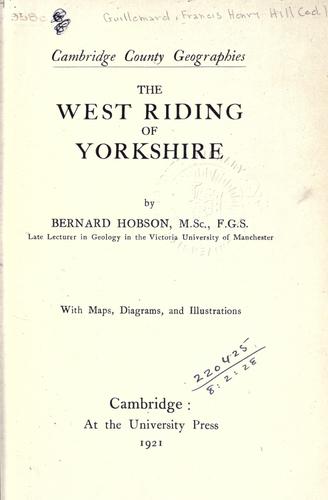 The West Riding of Yorkshire