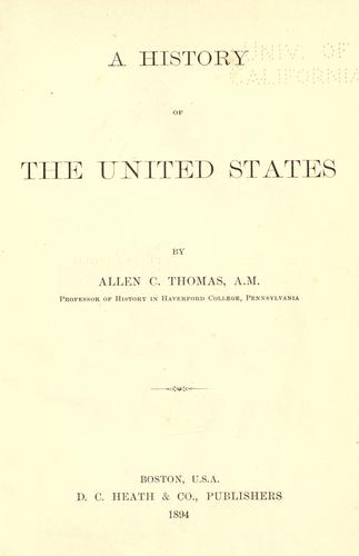 A history of the United States
