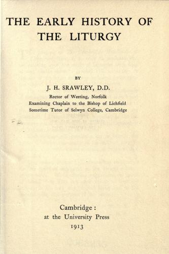 The early history of the liturgy